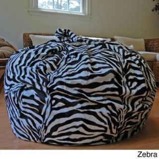 Faux Animal Fur Washable 36 inch Bean Bag Chair Zebra