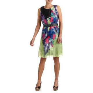 Women's Pleated Floral Dress