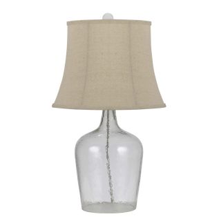Axis 26.5 in 3 Way Bubbled Glass Indoor Table Lamp with Fabric Shade