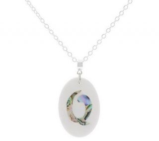 Lee Sands Oval Initial Mother of Pearl & Shell 30 Necklace   J281176 —