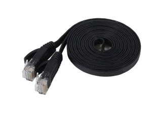 Fosmon Networking Cat5e Flat Tangle Free Ethernet Patch Cable (6 Feet, Black)