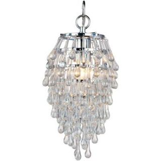 AF Lighting Crystal Teardrop 1 Light Chrome Mini Chandelier with Clear Drop Glass Beads 4950 1H