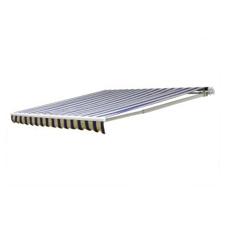 NuImage Awnings 216 in Wide x 120 in Projection Mediterranean/Canvas Block Stripe Slope Patio Retractable Manual Awning