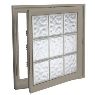 Hy Lite 21 in. x 53 in. Acrylic Block Right Casement Vinyl Window   Tan 8CS2153DWLH1W RH