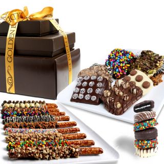 Celebration Caramel Chocolate Covered Snack Gift Tower (37 Pieces)