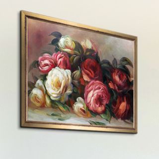 La Pastiche Discarded Roses by Renoir Framed Painting Print on Canvas