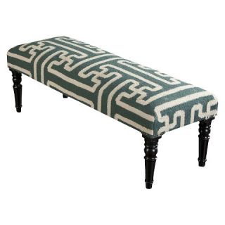 Surya Furniture Geometric Ottoman   Teal/Ivory