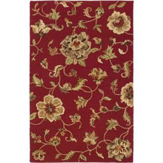 LR Resources Transitional Red Rectangle 5 ft. x 7 ft. 9 in. Plush Indoor Area Rug DAZZL54006RED5079