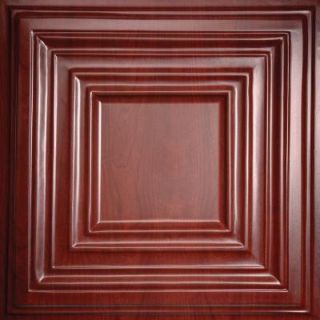 Ceilume Bistro Faux Wood Cherry 2 ft. x 2 ft. Lay in or Glue up Ceiling Panel (Case of 6) V3 BISTRO 22CHY
