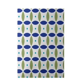 Beach Ball Geometric Print Dazzling Blue Indoor/Outdoor Area Rug by e
