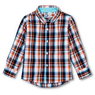 Toddler Boys‘ Long Sleeve Plaid Buttondown   Orange   G CuT Shirt