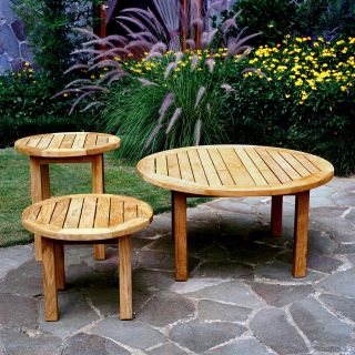 Three Birds Canterbury Round Occasional Outdoor Tables   Patio Accent Tables