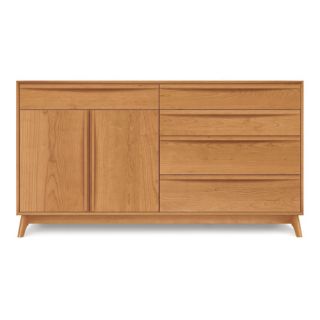 Catalina 4 Drawers on Right Buffet with Hutch by Copeland Furniture