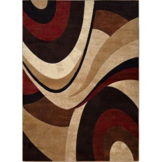 Tribeca Abstract Brown & Red Area Rug by Home Dynamix