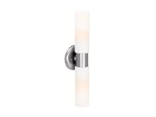 Access Lighting Cobalt Wall Fixture   2 Light Brushed Steel Finish w/ Opal Glass Brushed Steel Bathroom Lighting
