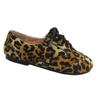 Yokids Girls Katty T Leopard Print Lace up Shoes  