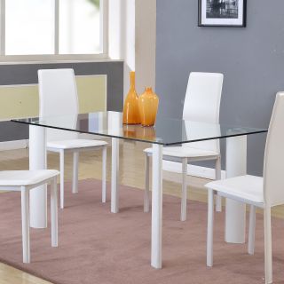 Chintaly Riana Glass Top Dining Table   Dining Tables