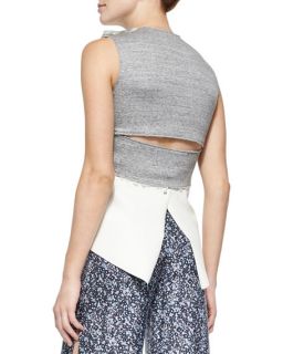 Derek Lam 10 Crosby Sleeveless Top W/ Jersey Back