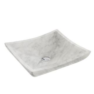 Wyndham Collection Avalon Vessel Sink in White Carrera WCGS3