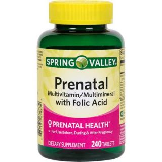 Spring Valley Prenatal Multivitamin/Multimineral Dietary Supplement Tablets, 240 count