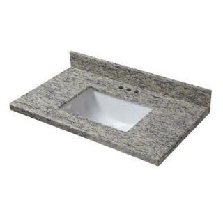 Home Decorators Collection 25 in. W x 22 in. D Granite Vanity Top in Santa Cecilia with White Single Trough Basin 25885