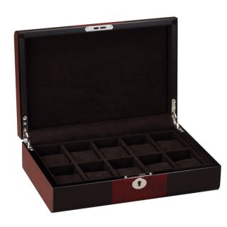 Caddy Bay Collection Glossy Rosewood 20 watch Storage Case