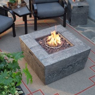 Red Ember Glacier Stone 35 in. Square Gas Fire Pit Table with FREE Cover   Fire Pits