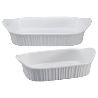 Corningware 2 Piece Ceramic Bakeware Set in French White 1115855