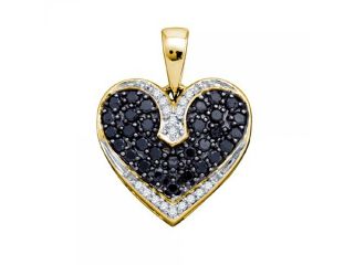 10k Yellow Gold 0.51 CTW Black Diamond Heart Pendant   1.825 gram    #556 75340