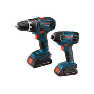 Factory Reconditioned Bosch CLPK232 180 RT 18V Cordless Lithium Ion 1/2 in. Drill Driver and Impact Driver Combo Kit