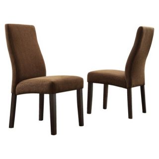 Georgina Wave Back Chenille Dining Chair   Chocolate (Set of 2