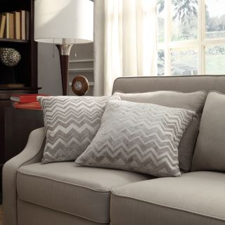 INSPIRE Q Clybourn 18 inch Toss Grey Chevron Accent Pillow (Set of 2)