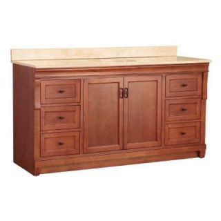 Foremost Naples 61 in. W x 22 in. D Single Centerset Basin Vanity in Warm Cinnamon with Stone Effects Vanity Top in Oasis NACASEO6122D1