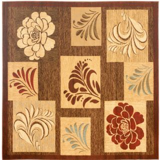 Safavieh Lyndhurst Brown and Multicolor Square Indoor Machine Made Area Rug (Common 7 x 7; Actual 79 in W x 79 in L x 0.58 ft Dia)