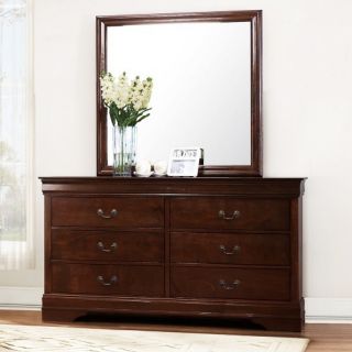 Hayworth 6 Drawer Dresser with Mirror   Brown   Dressers