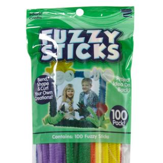 Kids Craft 100pk Fuzzy Sticks, Rainbow