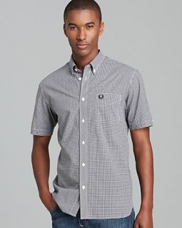 Fred Perry Gingham Check Short Sleeve Button Down Shirt   Regular Fit