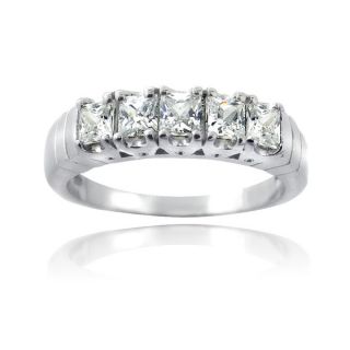 Icz Stonez Sterling Silver and Cubic Zirconia Half Eternity Ring