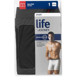 Life by Jockey Men's 1 Pack Black Synthetic Stretch Boxer Brief