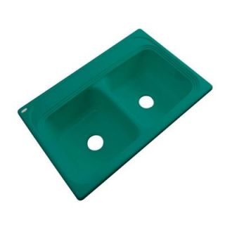 Thermocast Chesapeake Drop In Acrylic 33 in. Double Bowl Kitchen Sink in Verde 43042