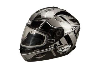 Gmax GM78S Blizzard Snowmobile Helmet Black/Silver MD