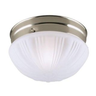 Westinghouse 1 Light Ceiling Fixture Brushed Nickel Interior Flush Mount with Frosted Fluted Glass 6720900
