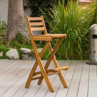 Ector Outdoor Wood Barstool