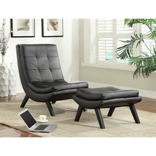 Lunar Lounger Black and Red Accent Chair