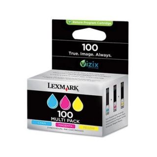 Lexmark 14N0685 (100) Cyan/Magenta/Yellow Ink Cartridges, 3 Pack