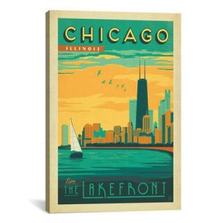 iCanvas 'The Lakefront   Chicago, Illinois' by Anderson Design Group Vintage Advertisment on Canvas