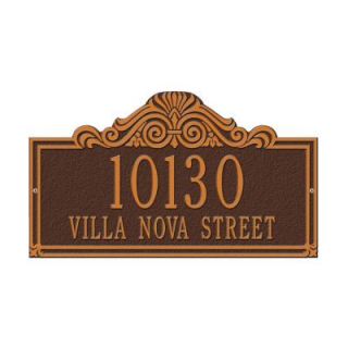 Whitehall Products Villa Nova Rectangular Antique Copper Standard Wall Two Line Address Plaque 1014AC