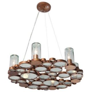 Varaluz Fascination 6 Light Hammered Ore Chandelier with Clear Glass 165C06HO