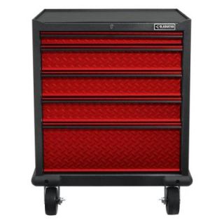 Gladiator Premier Series Pre Assembled 35 in. H x 28 in. W x 25 in. D Steel 5 Drawer Rolling Garage Cabinet in Racing Red Tread GAGD275DDR