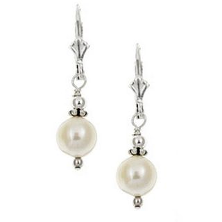 Charming Life Sterling Silver White Freshwater Pearl Earrings (7 8 mm)